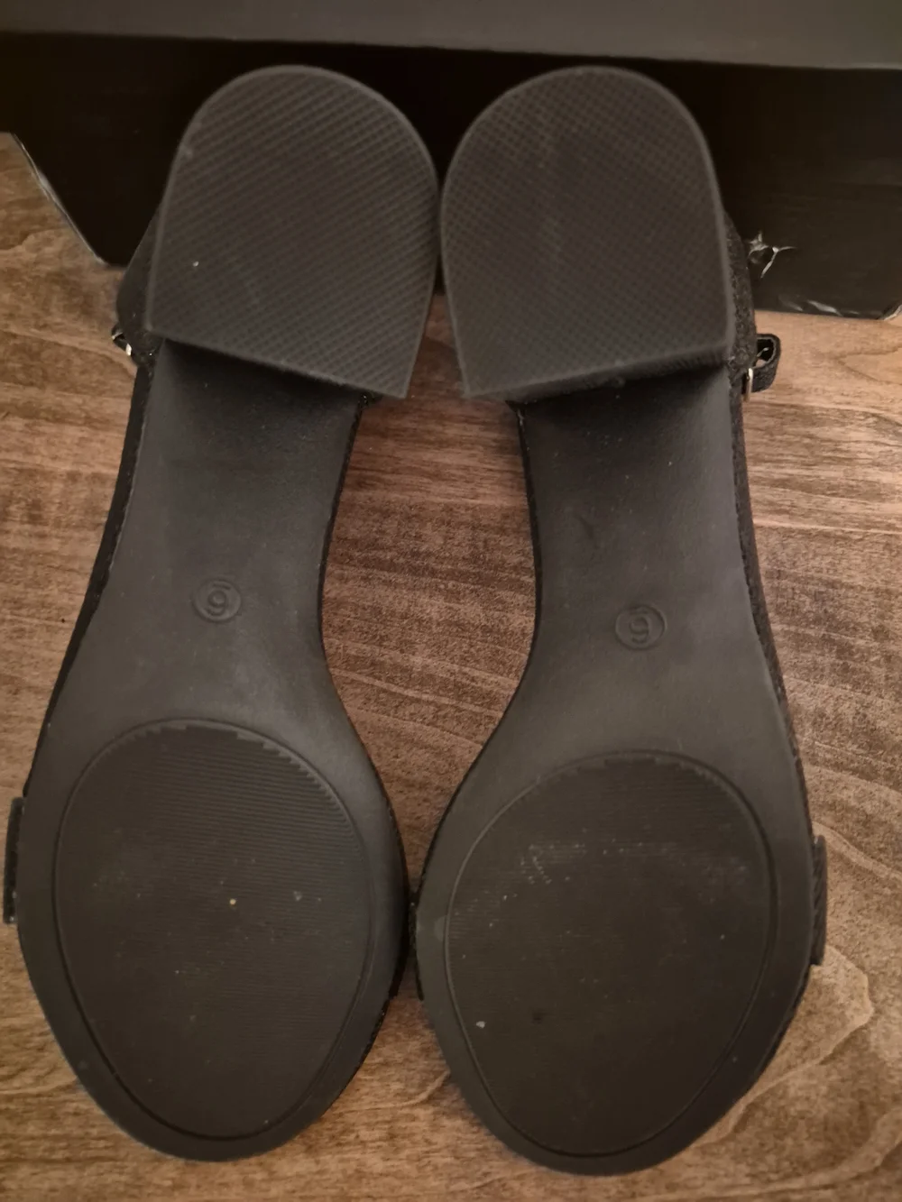 Target Black Glitter Ankle-Strap Block Heels